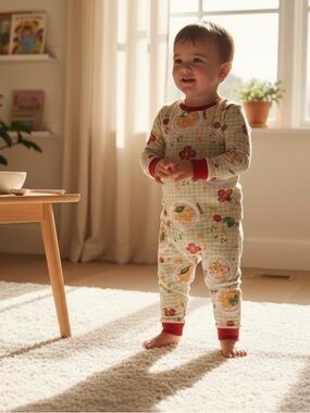 Burt's Bees, Penne Pasta Organic Cotton PJ Set  NWT Size 4T